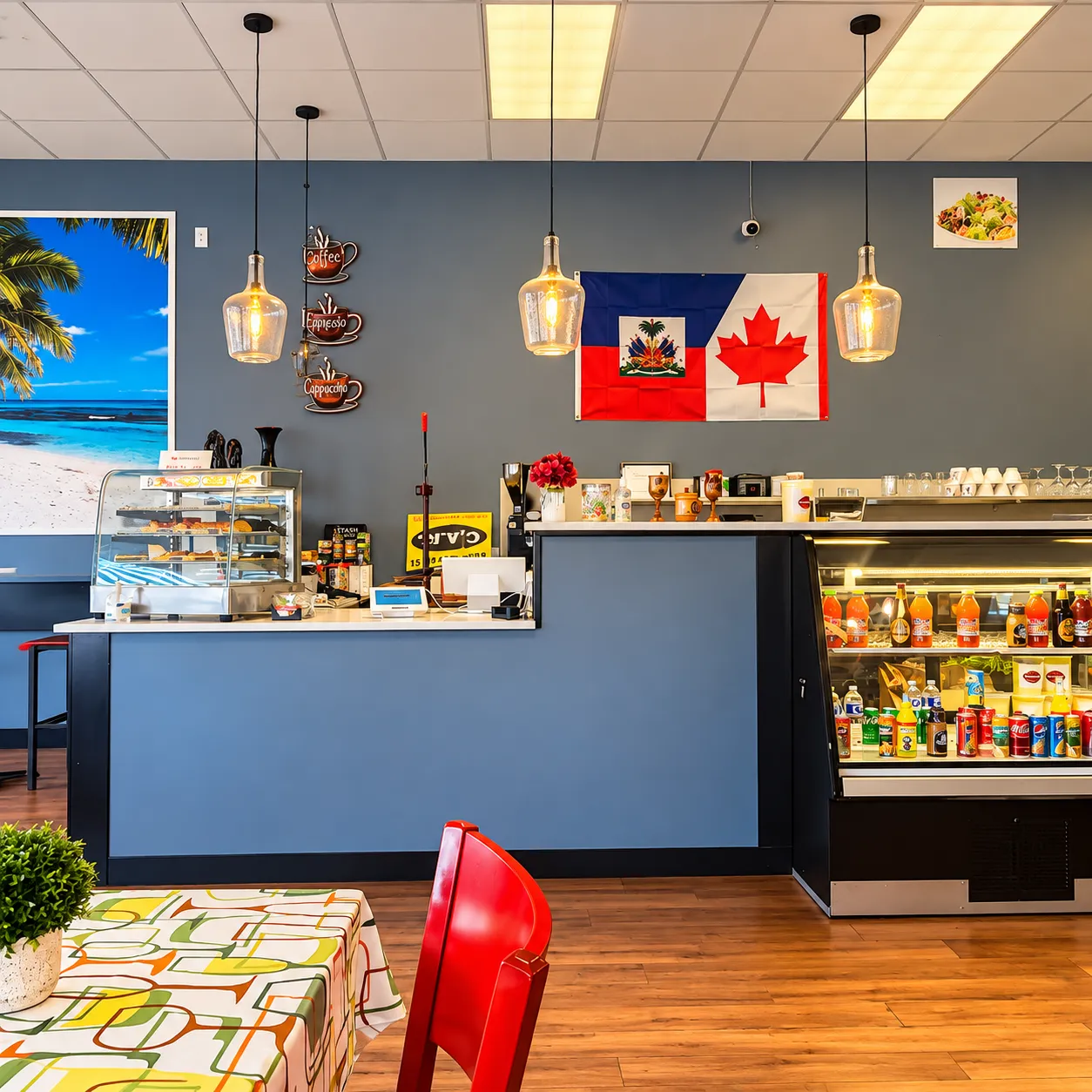 Dining room at Caribbean Latino Finger Licking Restaurant on 118 Avenue in Eastwood, Edmonton